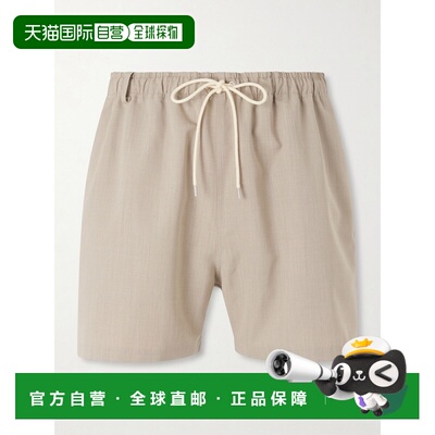 香港直邮AURALEE 男士 羊毛抽绳短裤 A26SP04WCTOPGRAYBEIGE