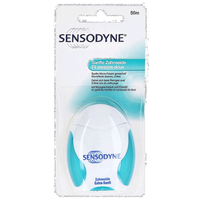 欧洲直邮德国Sensodyne特软含蜡牙线50米含氟温和清洁不伤牙龈