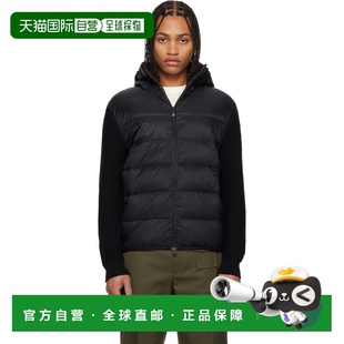 1h可退 香港直邮Moncler 盟可睐 男士 黑色 Padded Cotton Zip-Up