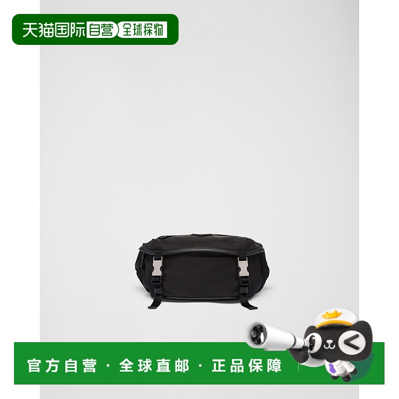自营欧洲直邮Prada普拉达 Re-Nylon男士黑色再生聚酰胺金属三角标