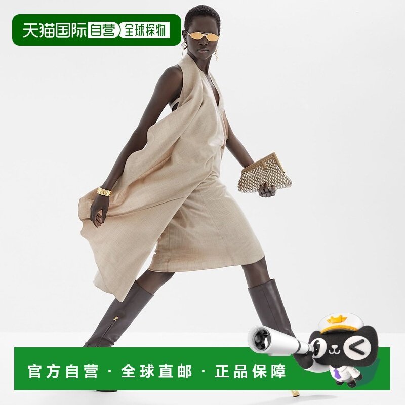 香港直邮Fendi 中长垂坠羊毛连衣裙 FDC814AM3P