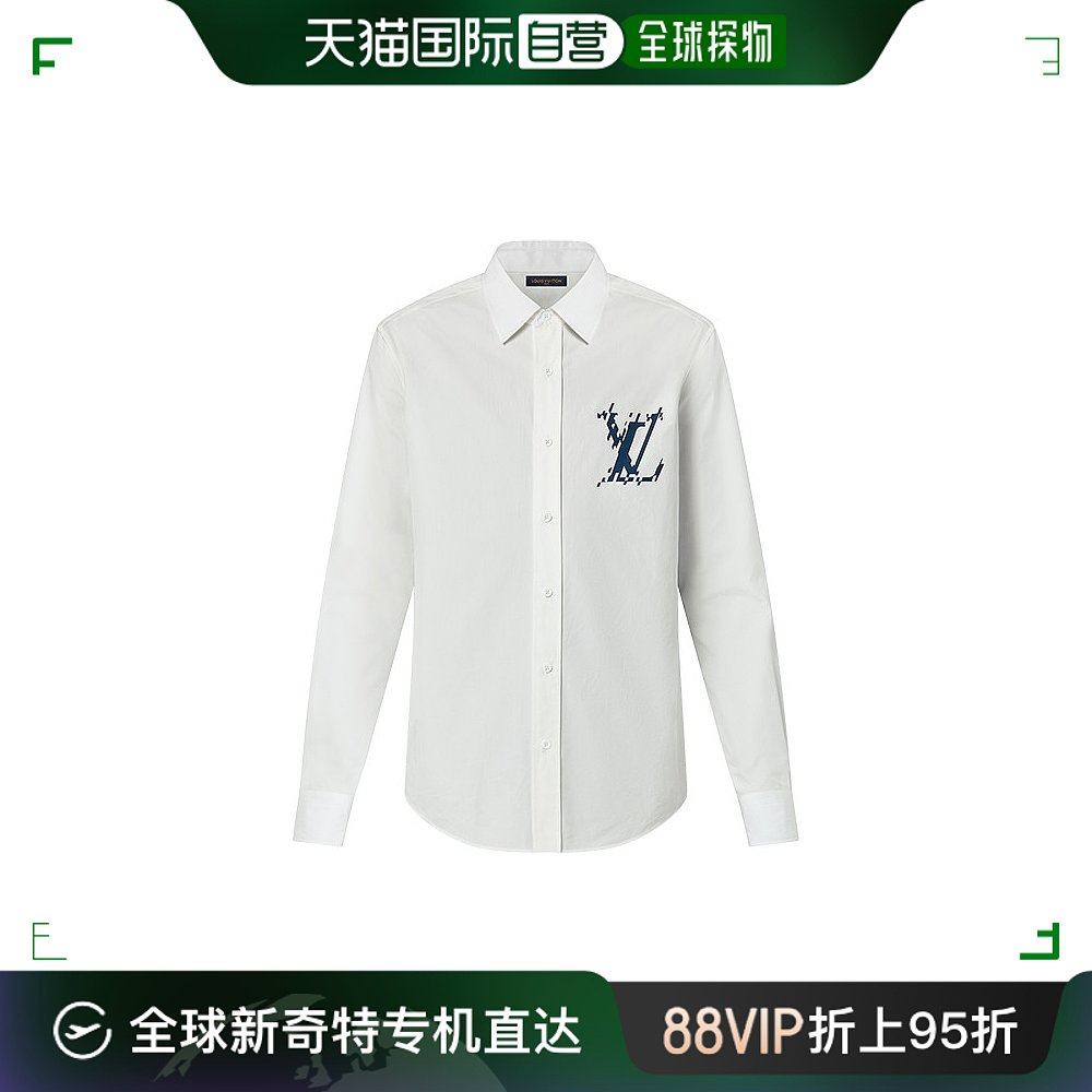 欧洲直邮lv/路易威登 23新款 男士白色纯棉长袖衬衫