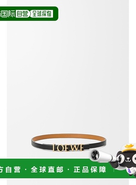 自营1h可退 欧洲直邮Loewe罗意威 女士黑色/金色小牛皮logo字母标