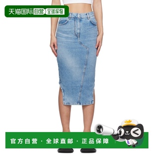 1h可退 香港直邮Givenchy 纪梵希 女士 蓝色 Asymmetric 牛仔半身