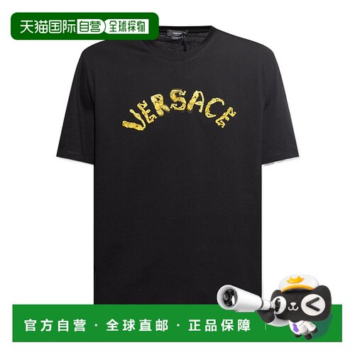 香港直邮Versace 圆领短袖T恤 10106411A07700范【付后1h可退】