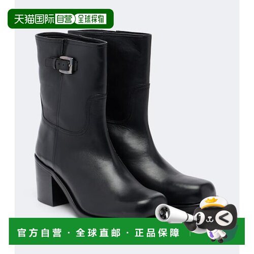 香港直邮Staud 女士 Brooklyn 皮质短靴 black黑色 舒适时尚