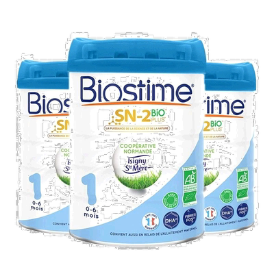 欧洲直邮Biostime有机婴儿奶粉3罐合生元1段有机婴儿奶粉官方正品