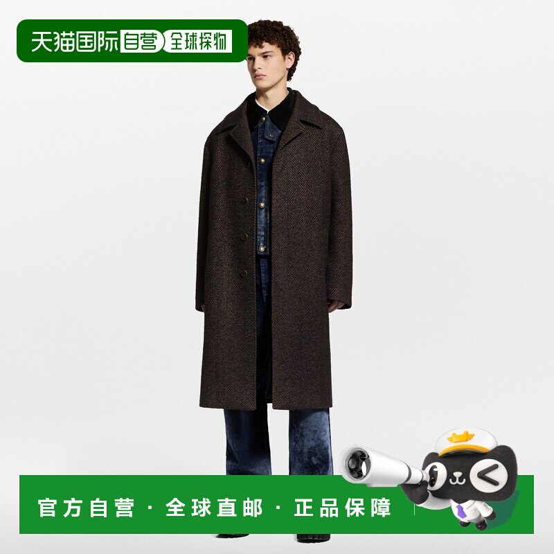 自营1h可退 欧洲直邮LV路易威登 男士海豹棕色羊毛刺绣logo标识大