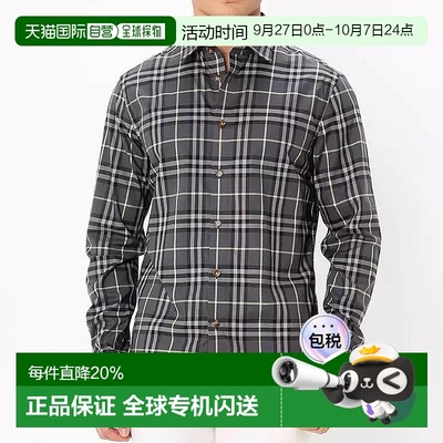 自营欧洲直邮Burberry博柏利 Vintage 格纹休闲单排扣长袖衬衫男