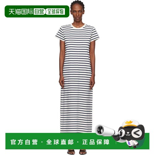 1h可退 香港直邮ANINE BING 女士 灰白色 & 海军蓝 Wynne Stripe