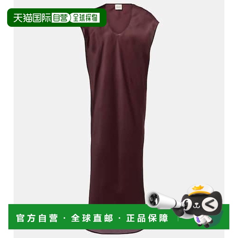 1h可退 香港直邮KHAITE 女士 Darby 真丝长款连衣裙 red红色 舒适
