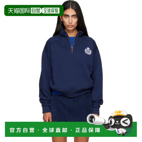 1h可退 香港直邮SPORTY & RICH 女士 海军蓝 NY Crest Embroidere
