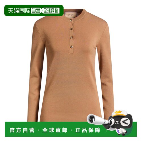 1h可退 香港直邮Gucci 古驰 女士 毛衣 brown棕色 舒适时尚针织衫