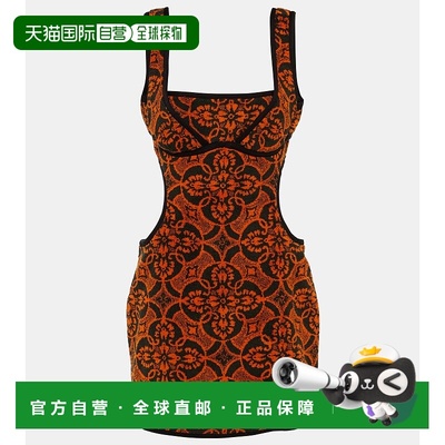 1h可退 香港直邮Marine Serre 女士 提花剪口棉质迷你连衣裙 0037