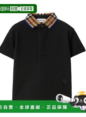 1h可退 香港直邮Burberry 巴宝莉 婴儿 Infants 格纹领Polo衫童装