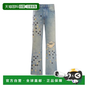 1h可退 香港直邮AMIRI 男士 蓝色聚酯牛仔裤 AMDNFR1015406ANTIQU