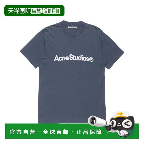 1h可退 香港直邮ACNE STUDIOS 男士T恤 CL0489885 AW2026 蓝色 图