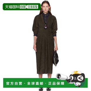 香港直邮Lemaire 领皮革连衣裙 女士 DR1122LL01 卡其色 1h可退