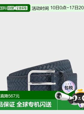 自营欧洲直邮Hugo Boss 男士深小牛皮刻字Logo腰带3.5cm情人节礼