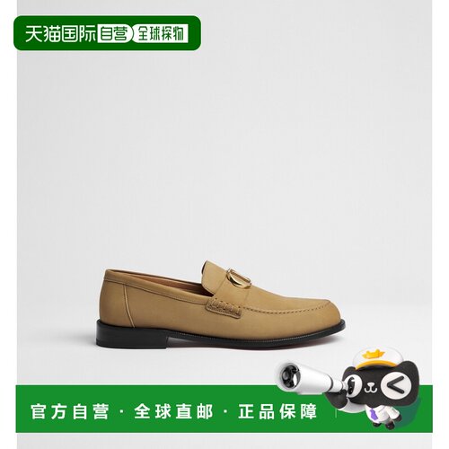 自营欧洲直邮Dior迪奥 Archie男士绒面革皮鞋卡其色乐福鞋一脚蹬