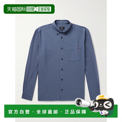 1h可退 A.P.C. 男士 Mateo 领尖带扣式Logo刺绣棉质衬衫