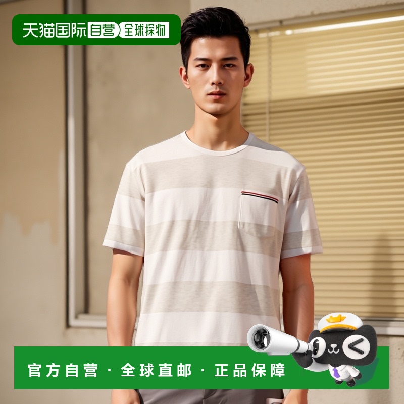 1h可退 香港直邮Thom Browne 汤姆 布朗 男士 and Polos T恤白色