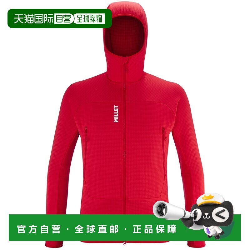 自营欧洲直邮Millet觅乐 FUSION GRID 男士抓绒衣 红色外套夹克