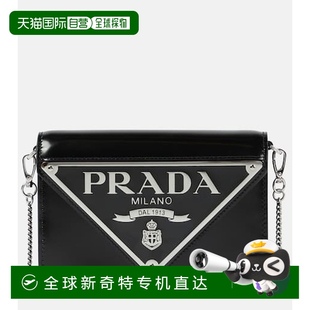 女士 迷你皮革斜挎包 香港直郵Prada black黑色 舒 普拉達(dá) 1h可退