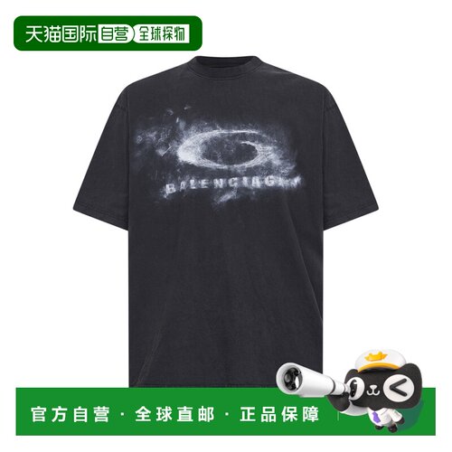 1h可退 欧洲直邮BALENCIAGA 男士T恤 764235TTVN59034 CO 黑色 T-