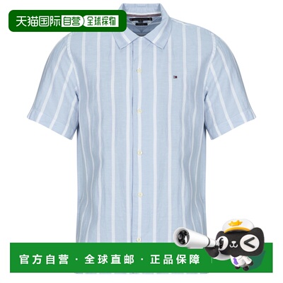 欧洲直邮TOMMY HILFIGER 男衣服 秋冬2025 短袖衬衫 LINEN BLEND