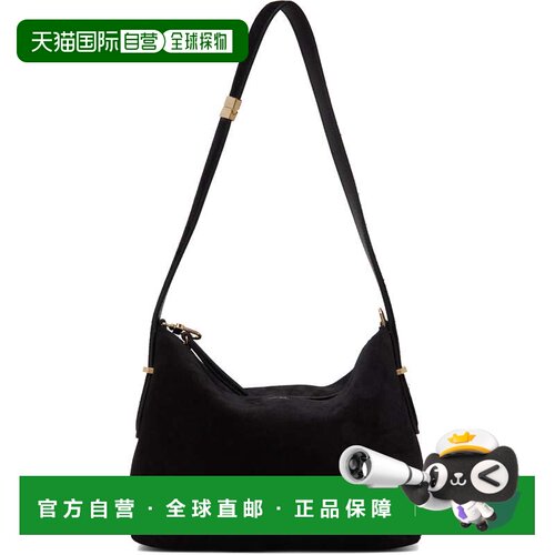 1h可退 香港直邮toteme 女士 黑色 Bevel Suede Wristlet 手拿包