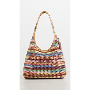 Brooklyn 美国直邮Coach 蔻驰 女士 拉菲草编织肩包单肩包