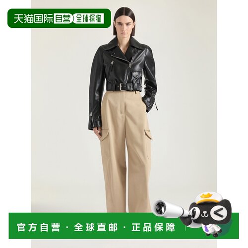 自营欧洲直邮Givenchy纪梵希 Cocoon女士黑色皮革短款机车夹克