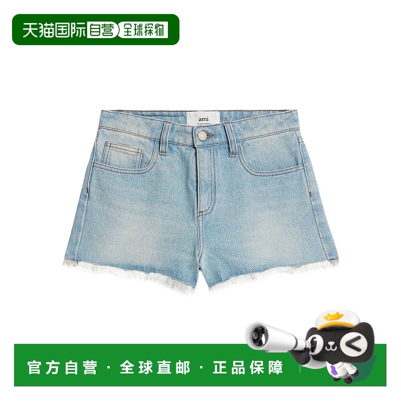香港直邮Ami Paris 徽标牛仔短裤 FSO104DE0002.