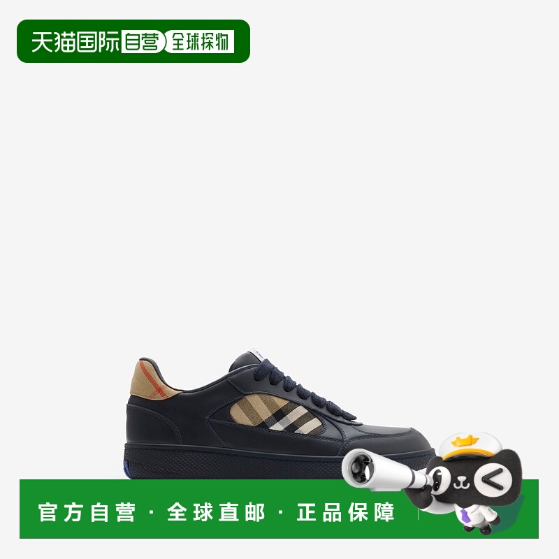 自营欧洲直邮Burberry博柏利 Terrace系列男士靛蓝色/沙色小牛皮