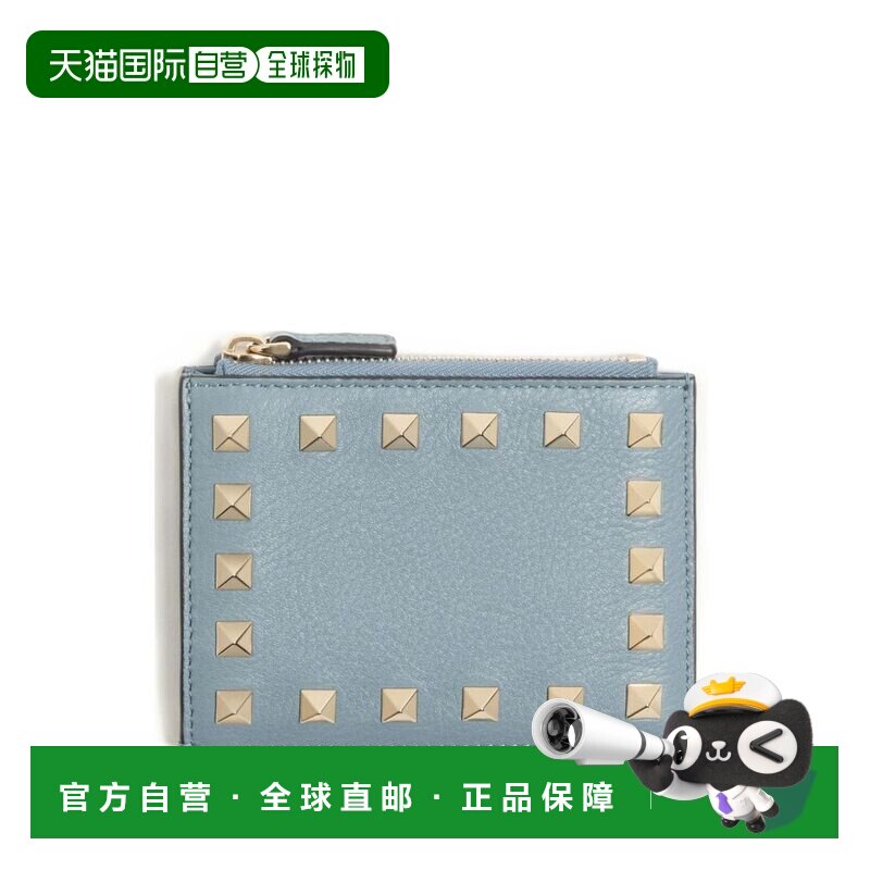 香港直邮valentino 华伦天奴 女士 铆钉皮革零钱包 8W2P0AI8VSH