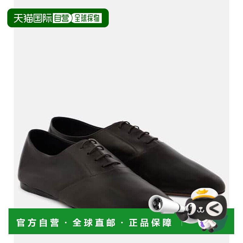 1h可退 香港直邮The Row 女士 Awar 绑带皮质牛津鞋 brown棕色 舒