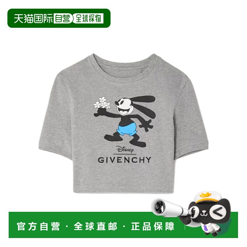 1h可退 香港直邮GIVENCHY 女士T恤 BW70BH3YB2055 AW2022 灰色 徽