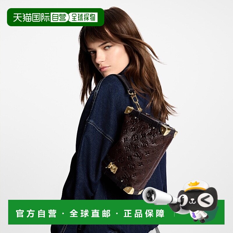 自营1h可退 欧洲直邮LV路易威登 Side Trunk女士红褐色小牛皮老花