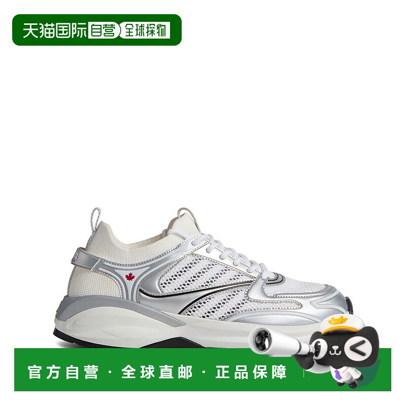 香港直邮Dsquared2 二次方 男士 白色 & 银色 Dash 运动鞋 SNM033