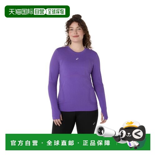自营欧洲直邮ASICS ROAD SEAMLESS女士江户紫聚酯纤维长袖T恤