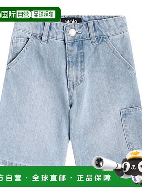 1h可退 香港直邮Molo 女童 Archie 百慕大牛仔短裤童装 blue蓝色