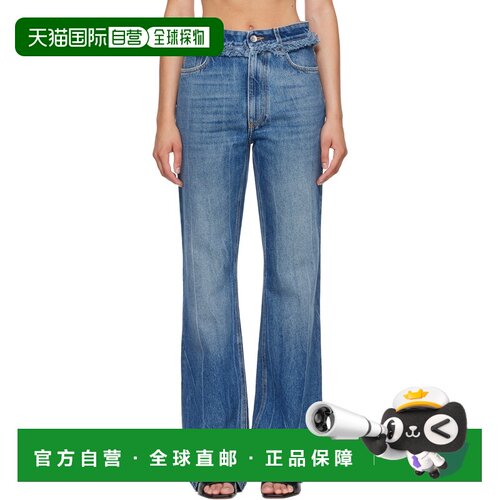 Rabanne 女士 蓝色 Fringed Straight 牛仔裤 26ACPA245CO1164P47
