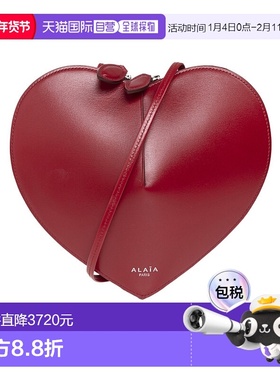 香港直邮 Alaia 红色拉链款牛皮徽标单肩包 AA1P003C0Y75331