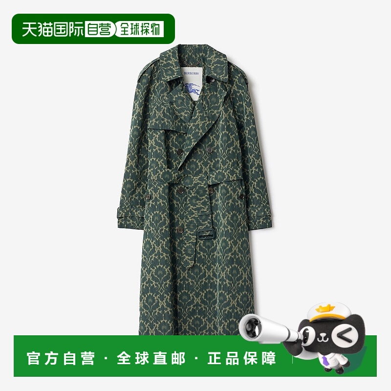 欧洲直邮Burberry (2025新品) 长款巴洛克印花粘胶纤维混纺 Trenc