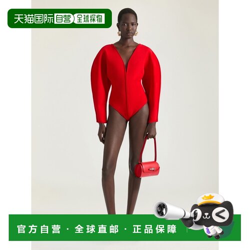 自营欧洲直邮Givenchy纪梵希 女士红色网纱Cocoon连体衣