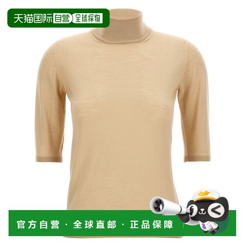 1h可退 香港直邮MaxMara 麦斯玛拉 女士 高領半袖套頭衫 25113610
