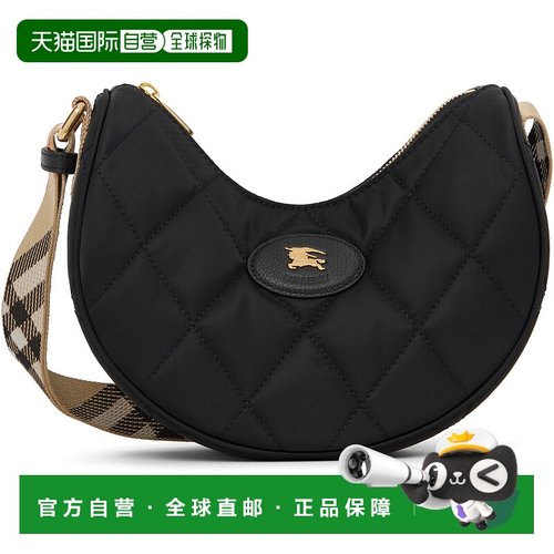 1h可退 香港直邮Burberry 巴宝莉 女士 黑色 Horseshoe 斜挎包 81