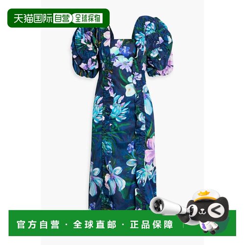 香港直邮FARM RIO 女士 荷叶边印花棉质府绸中长连衣裙 326905FLO