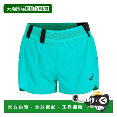 自营欧洲直邮ASICS亚瑟士 Metarun女士青绿色跑步短裤运动